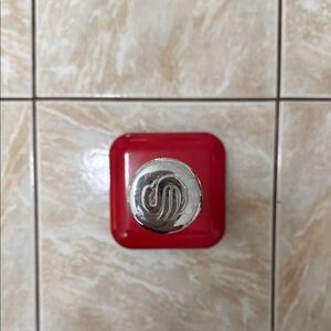 Red Square Paper towel holder with Silver Cap